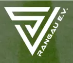 Logo SV Rangau weiß auf grünem Grund